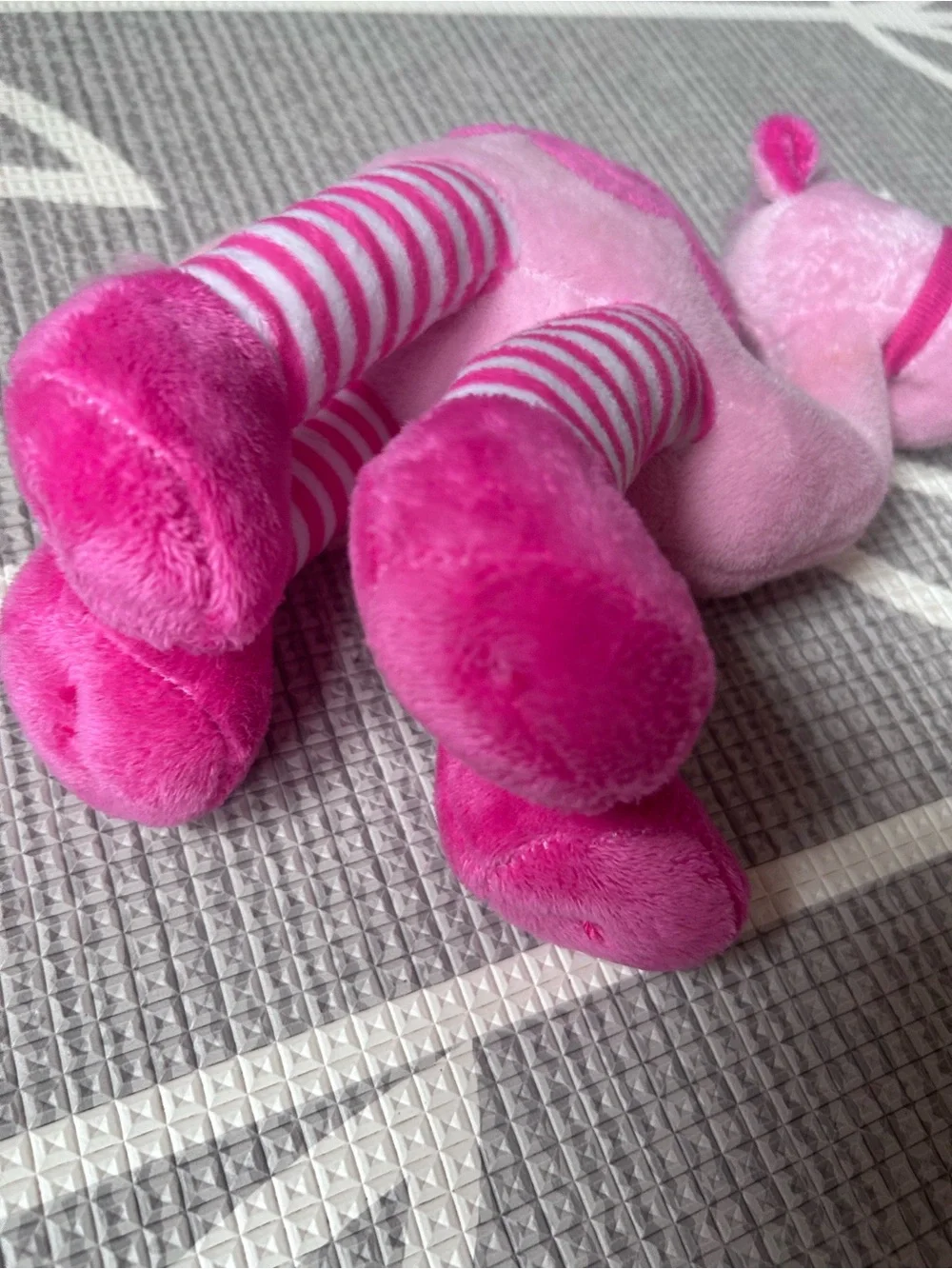 Plush Pink Kids Toy Rattle - Soft Pink Cuddly Animal